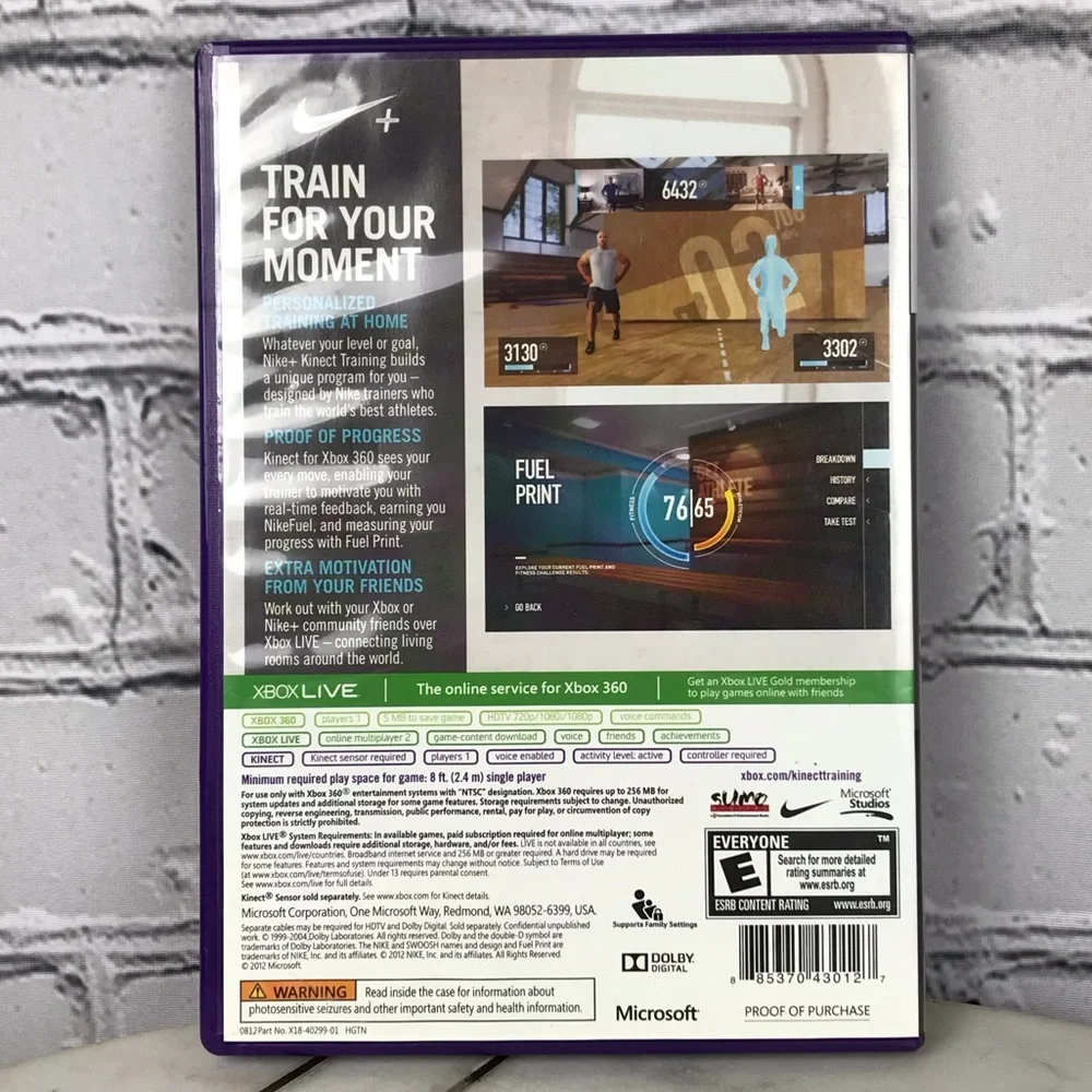 XBOX 360 - Nike+ Kinect Training Personal Fitness Gaming Guide At Home Rated E